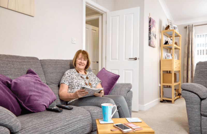 Bernie Hill, enjoying her Willerby Bespoke home.