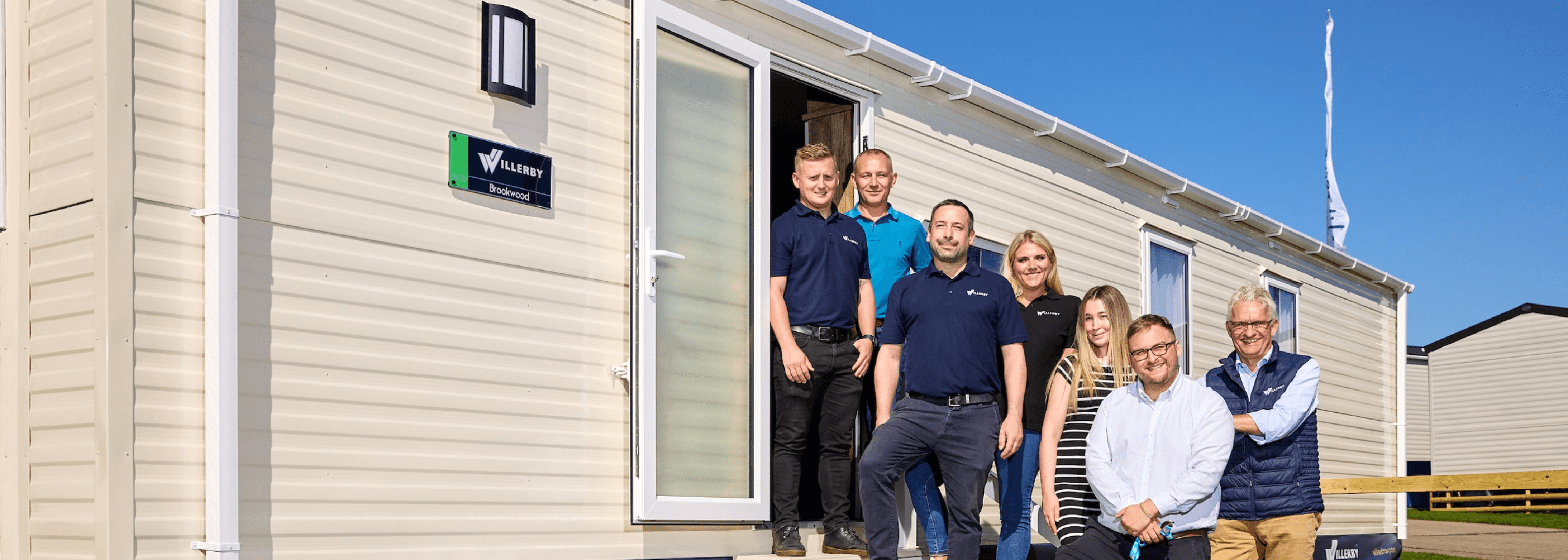 The Willerby team at the Harrogate show 2023 with the Willerby All-E Brookwood