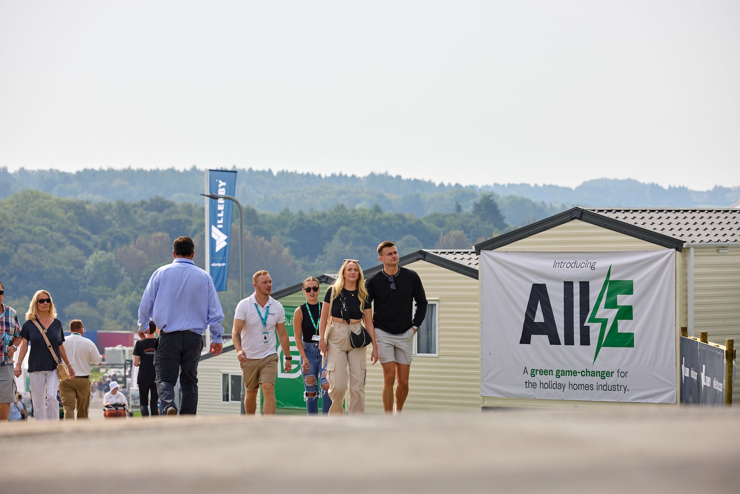 Visitors at the Willerby All-E exhibit at the Great Holiday Home Show in Harrogate