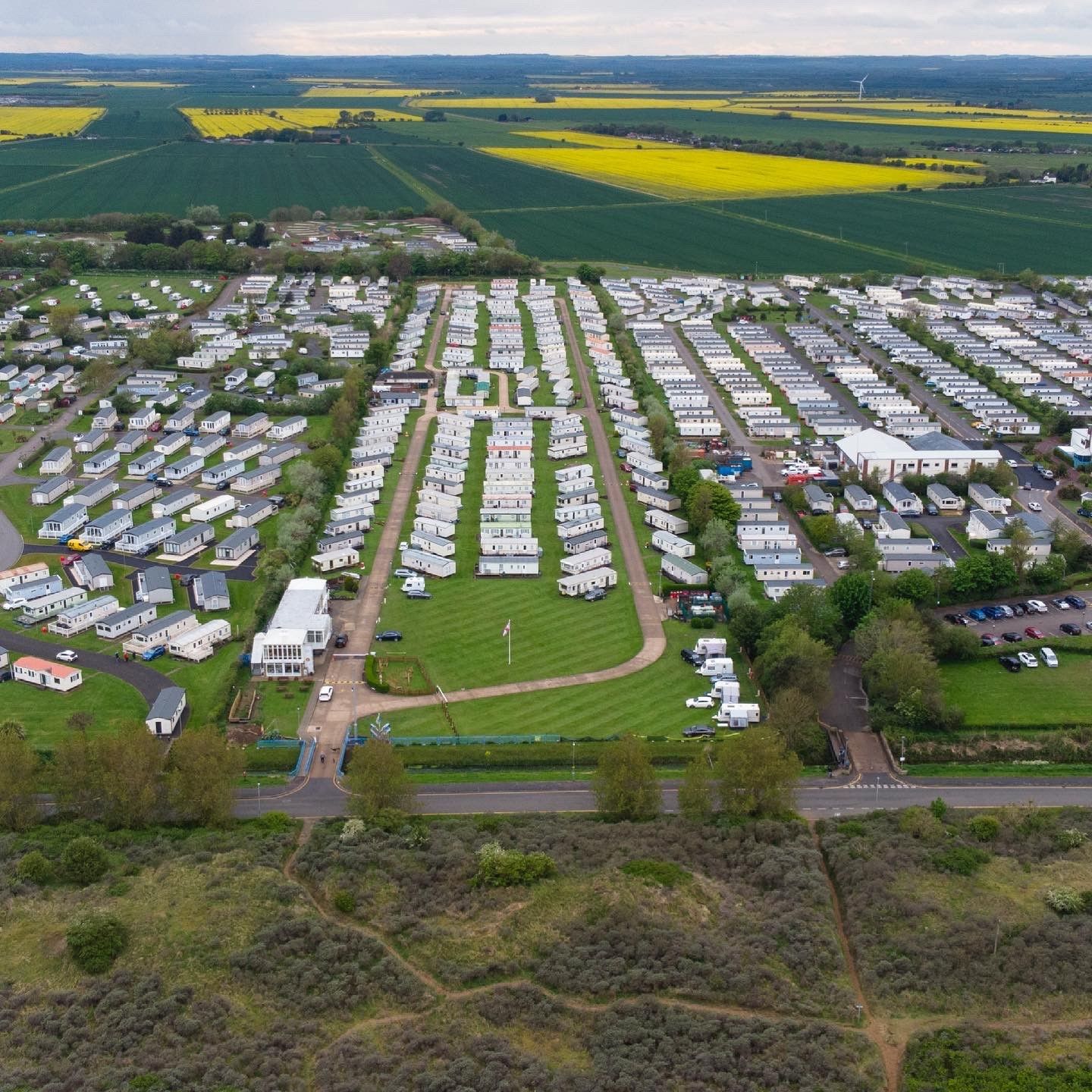Aerial view of Holivans Caravan Park