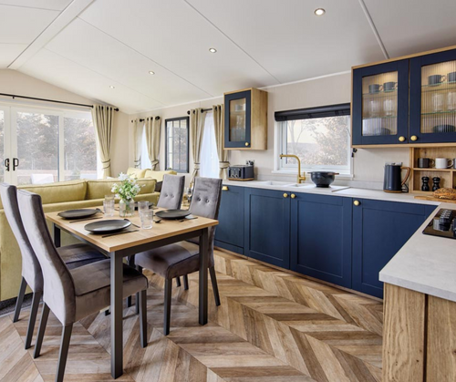 The star of the show in Willerby’s new Gainsborough model is the kitchen, which offers additional kitchen storage space in response to research with Willerby Owners Club members.