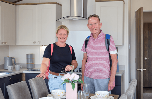 Show visitors exploring the Willerby Malton Elite holiday homein Harrogate