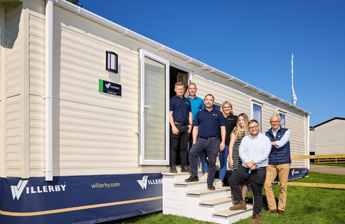 The Willerby team at the Harrogate show 2023 with the Willerby All-E Brookwood